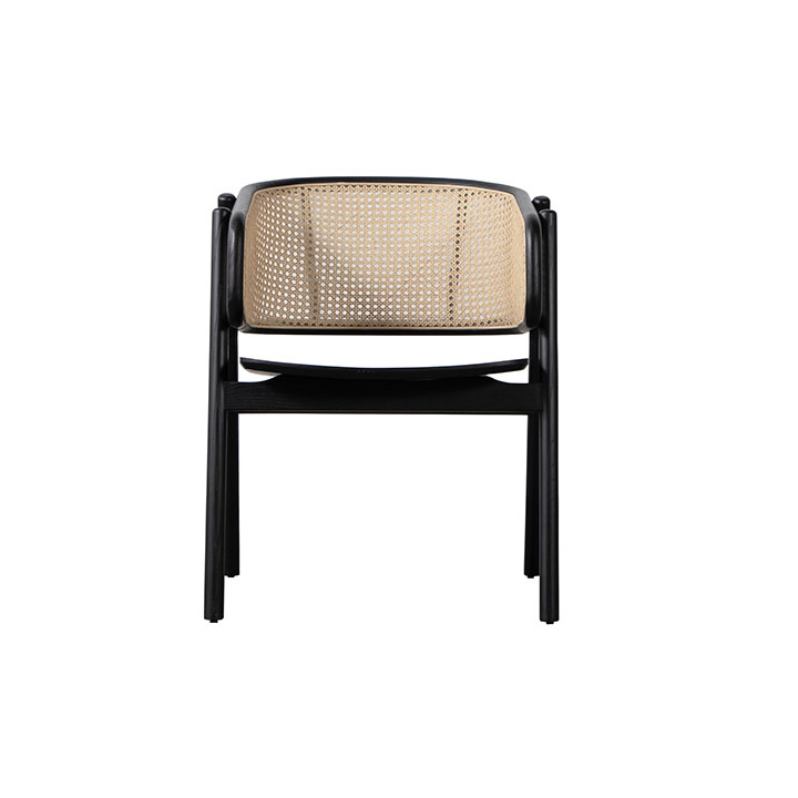 Solid wood rattan dining chair